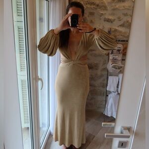 PatBO Beige Maxi Dress